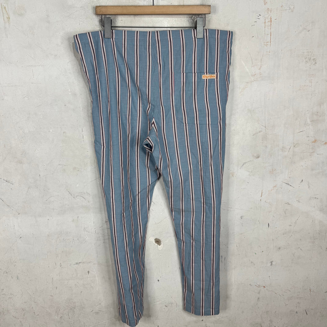 Bode Blue Striped Pajama Pants