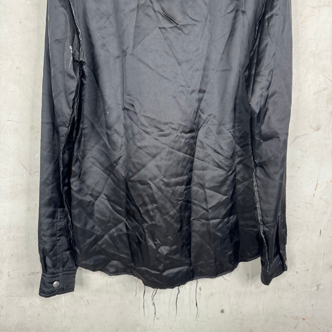 Rick Owens Geth Frayed Viscose Backstrap Shirt