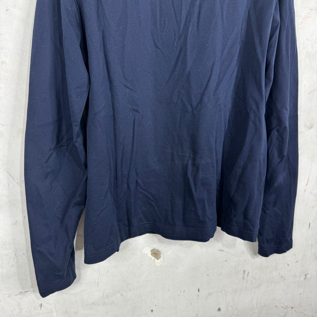 Prada Navy Badged L/S Polo
