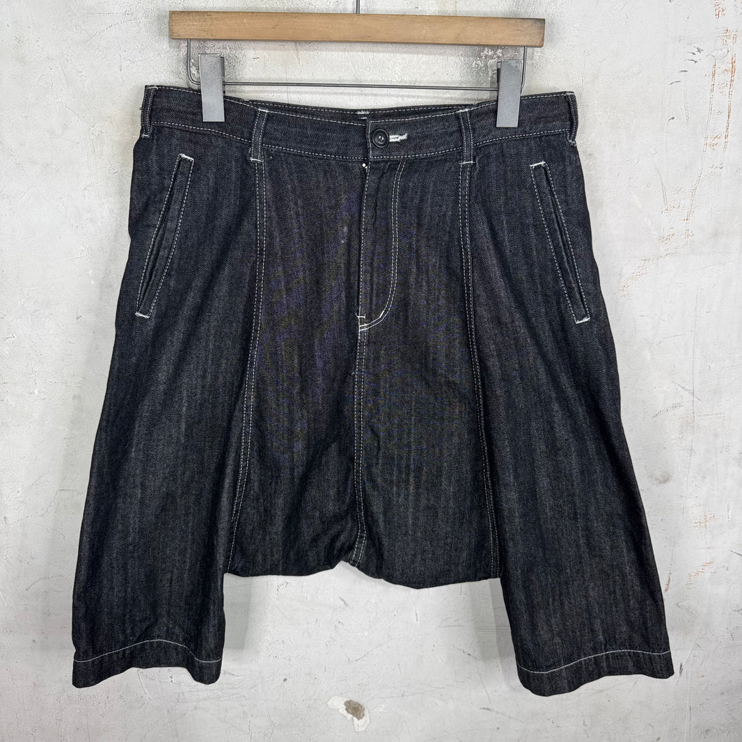 CDG Black Denim Dropcrotch Shorts