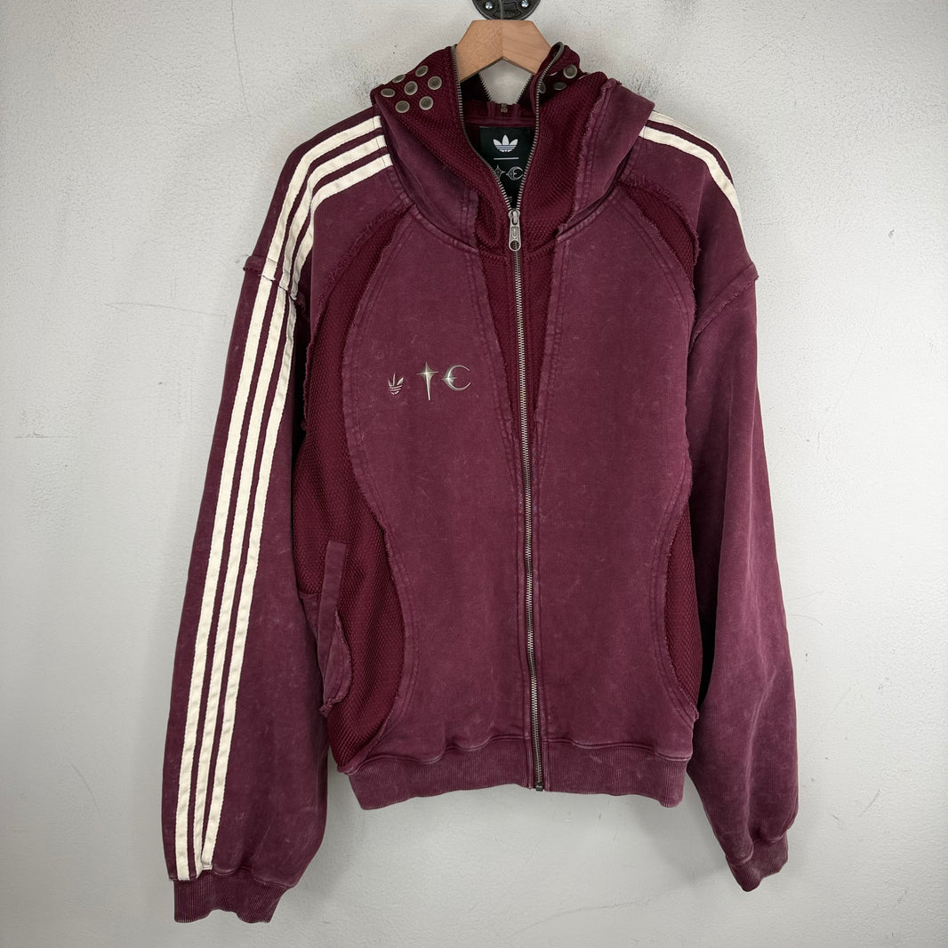 Adidas Thug Club Red Full Zip-Up Hoodie