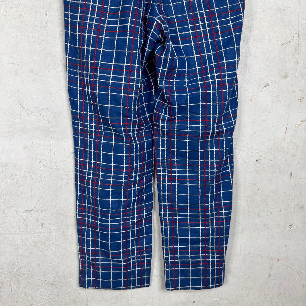 Bode Blue Embroidered Trousers