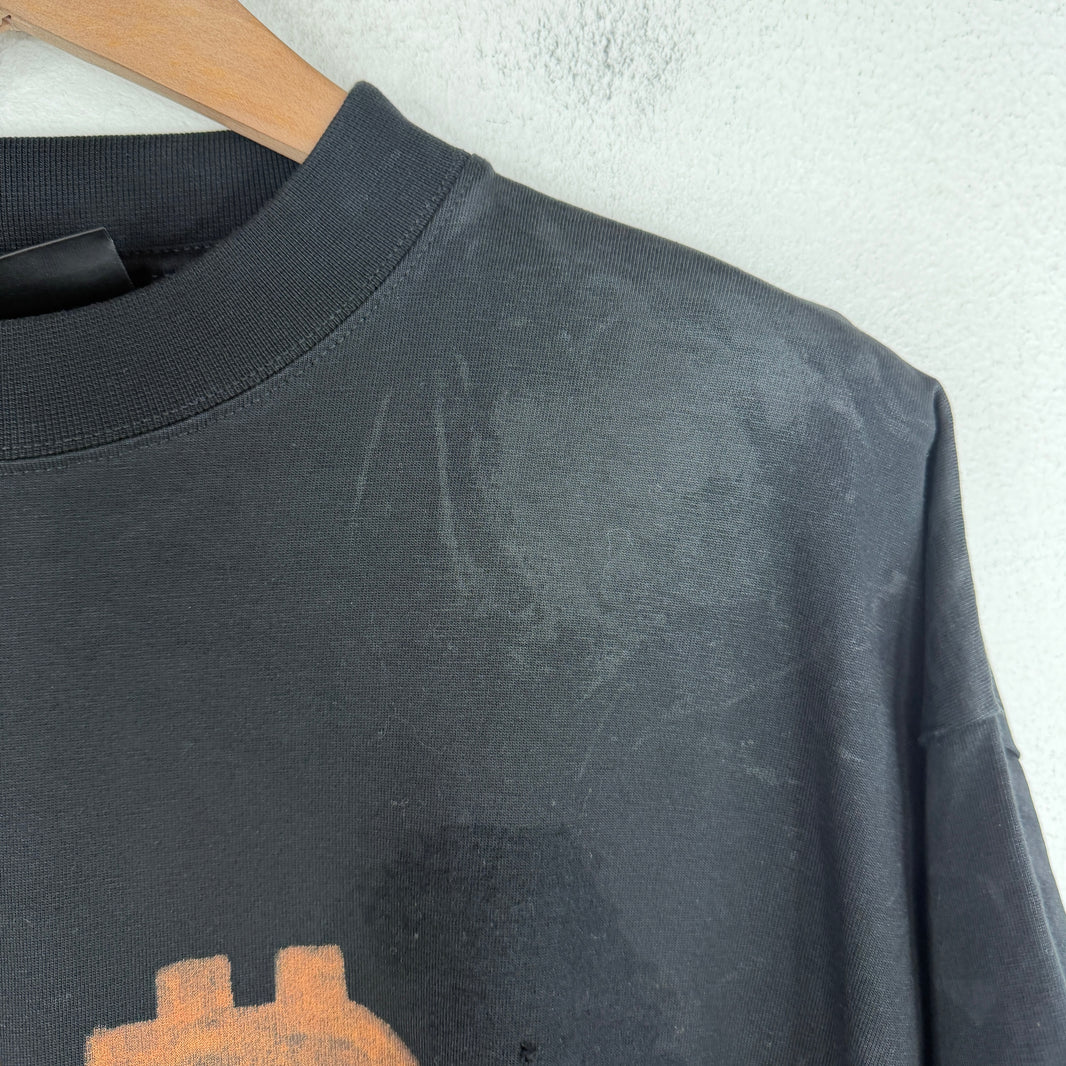Balenciaga Mud Distressed Bitcoin T-Shirt