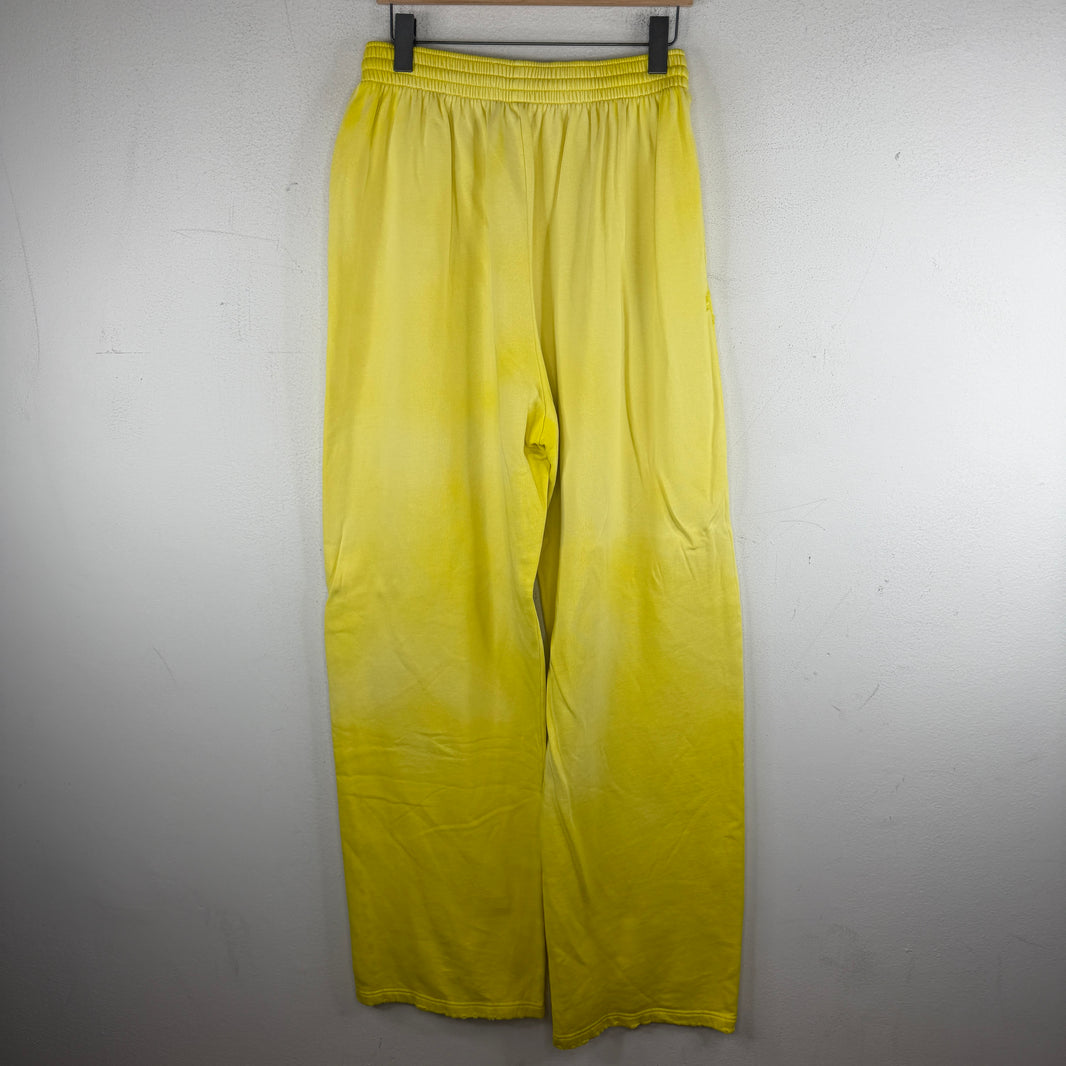 Balenciaga Sample Sporty B Distressed Yellow Sweatpants