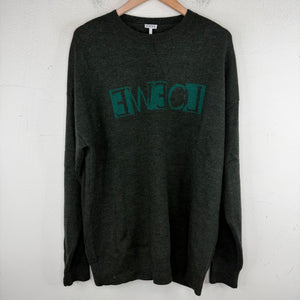 Loewe Backwards Logo Green Knit Sweater