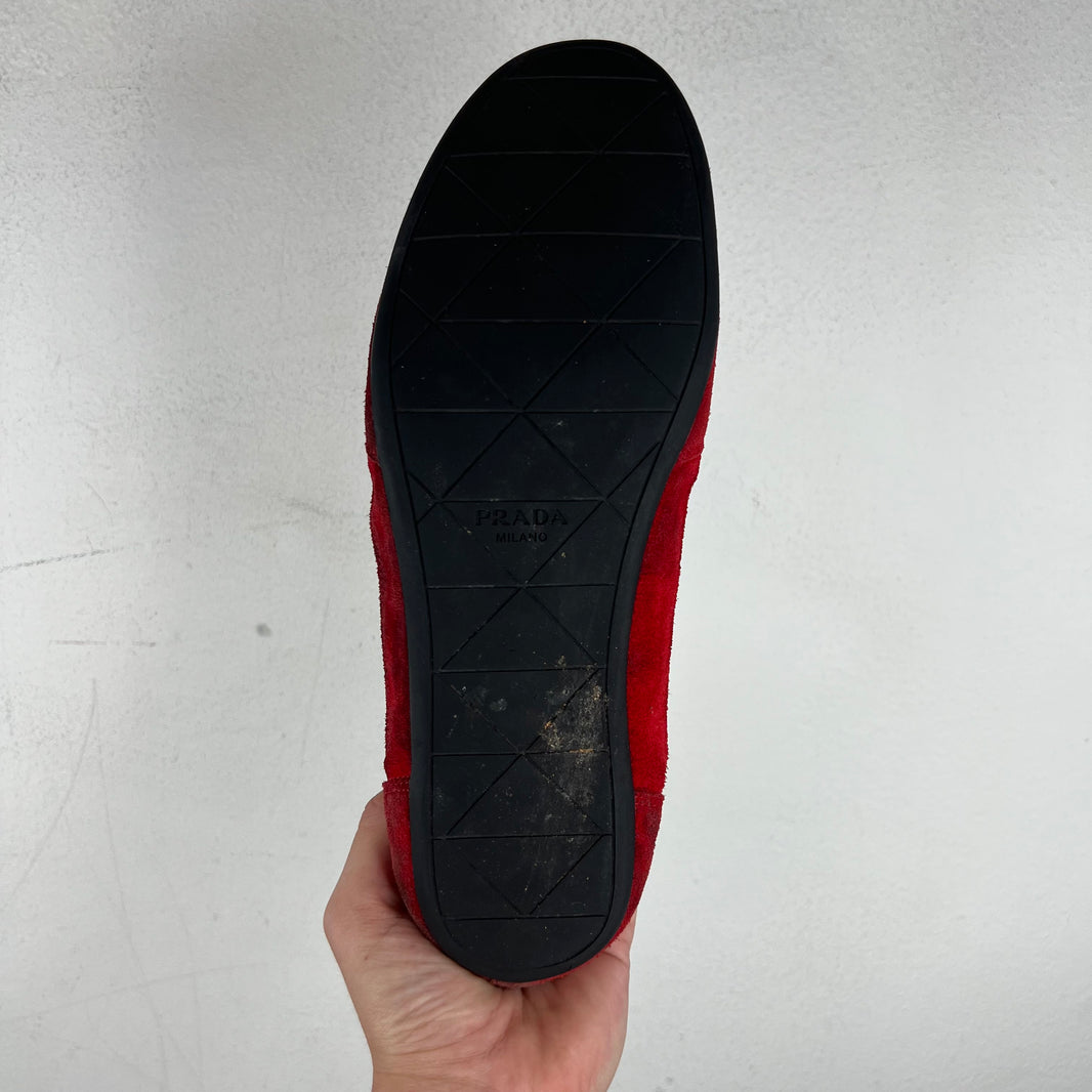 Prada Red Collapse Sneakers