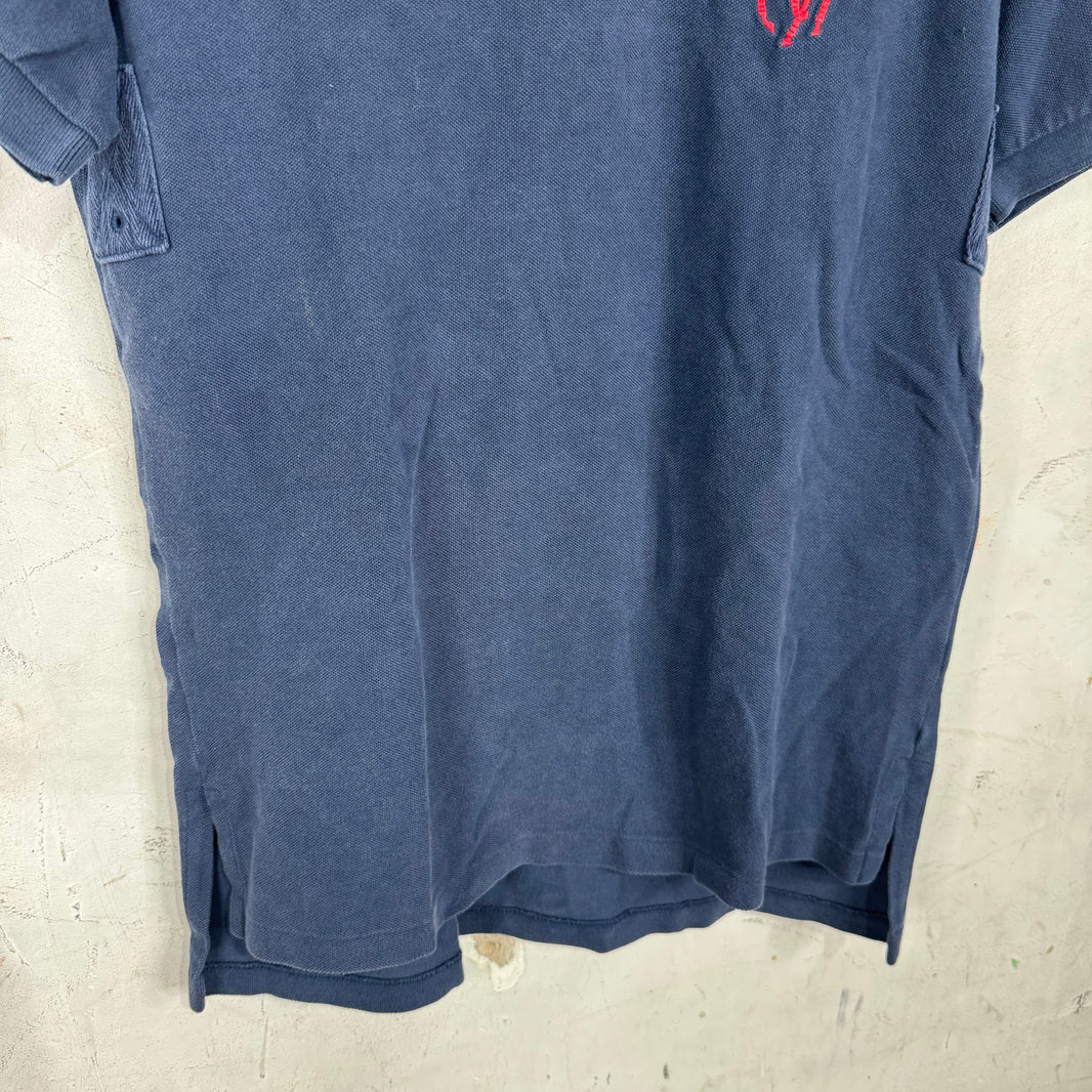 Ralph Lauren Navy Red Big Pony Flag Crested Polo