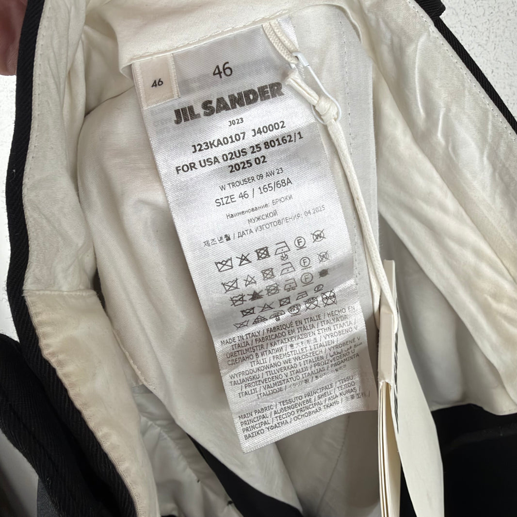 Jil Sander Black Heavy Dress Trousers