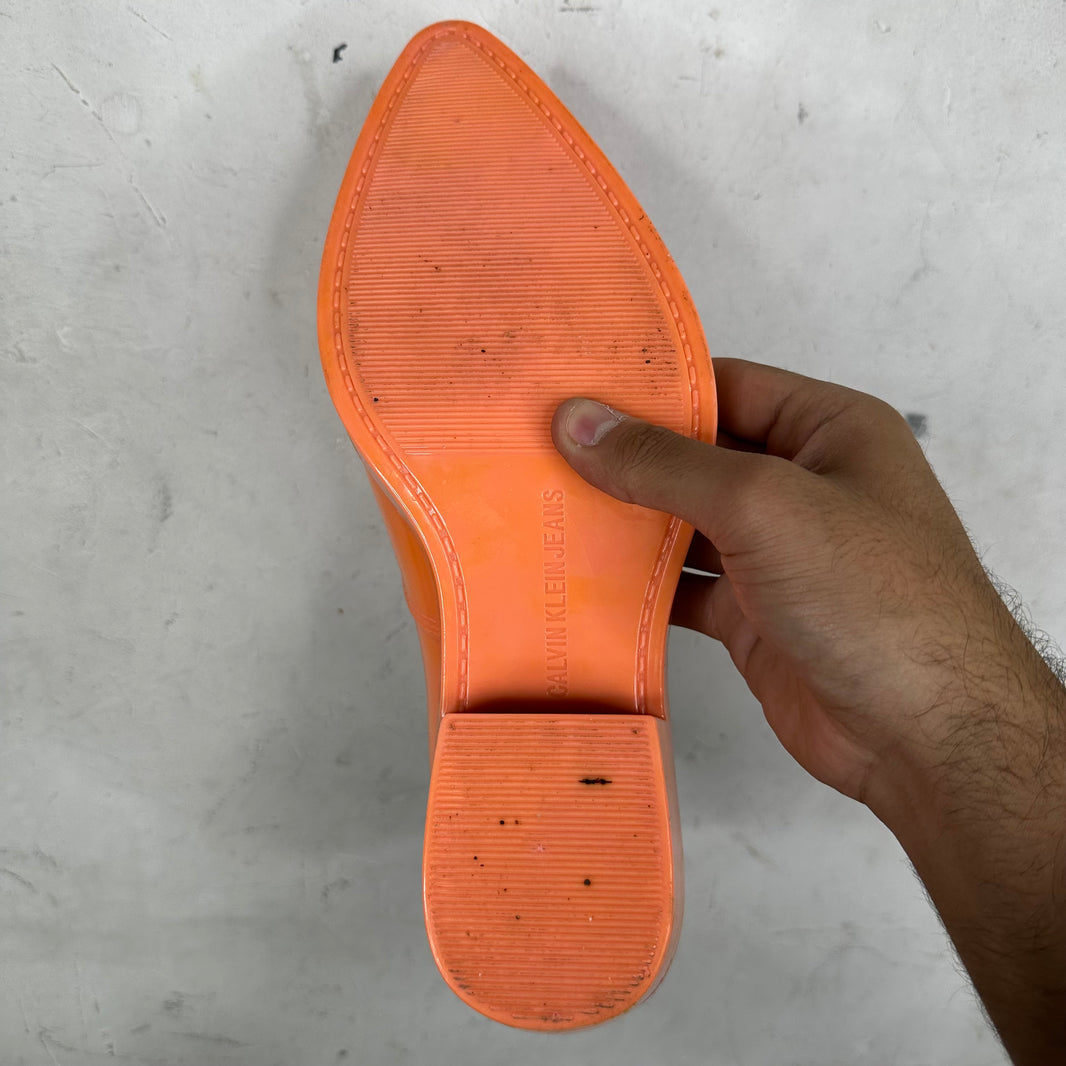 Calvin Klein 205W39NYC Orange Cole Rubber Boots