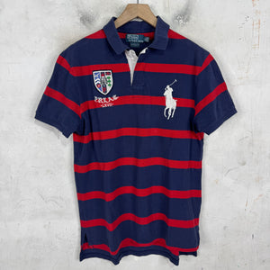 Ralph Lauren Navy/Red Striped Crested Big Pony Polo