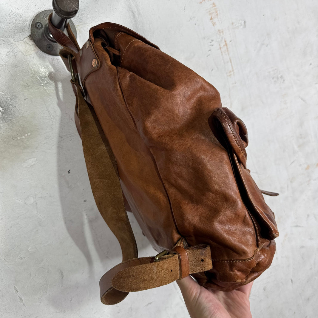 RRL Leather Flap Top Cinch Backback