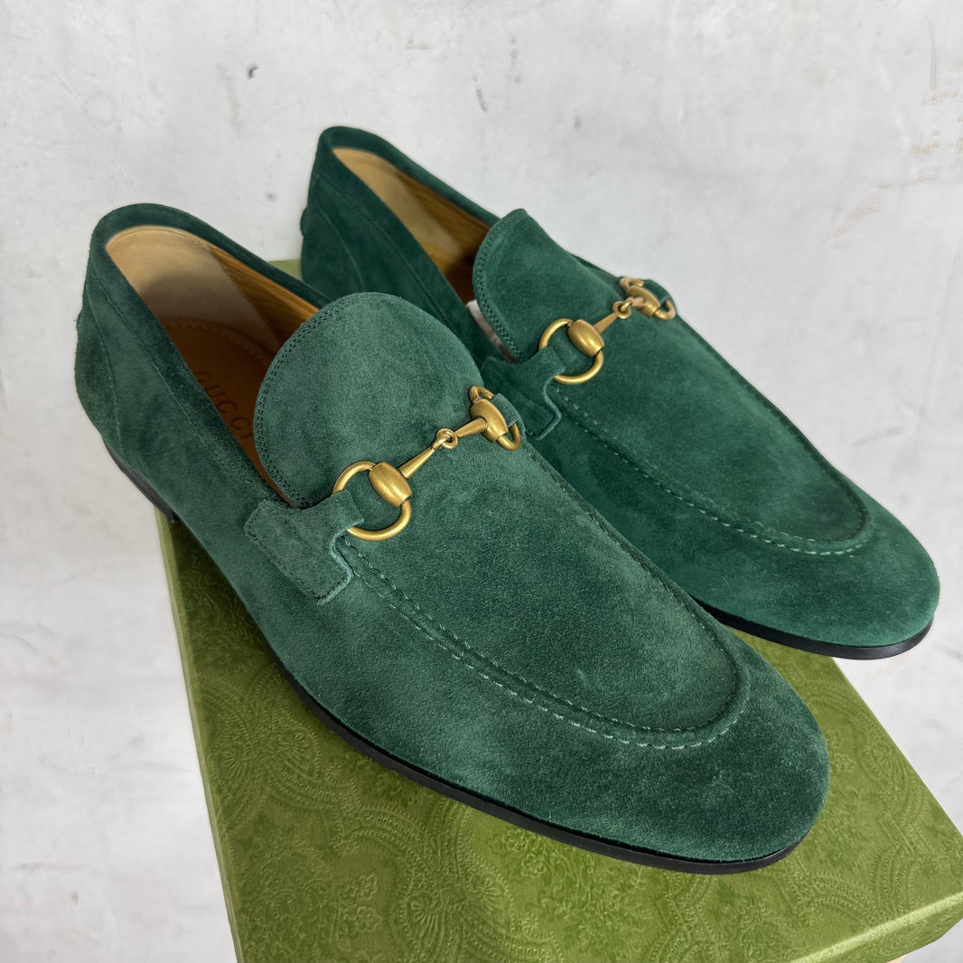 Gucci Green Horsebit Loafers