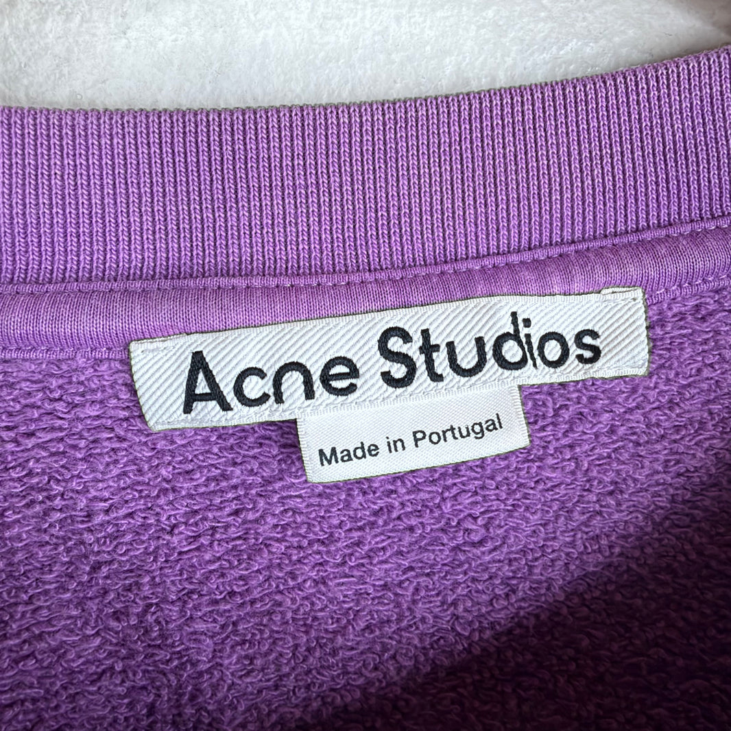 Acne Studios Chaintstich Logo Purple Crewneck
