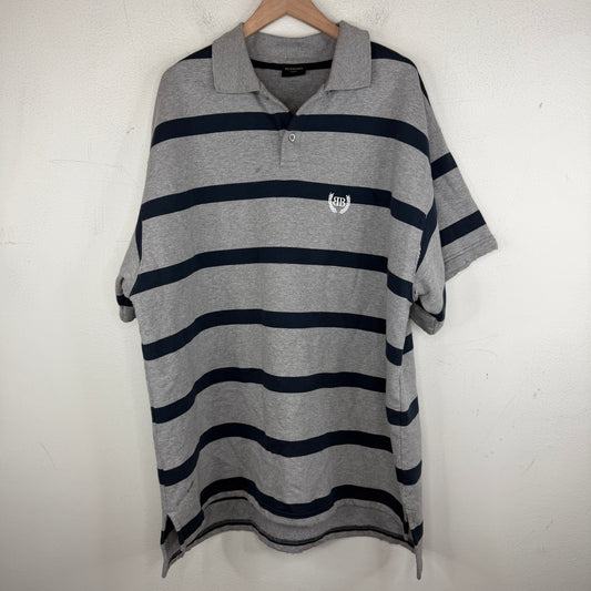 Balenciaga Navy/Gray Striped Thick Polo T-Shirt