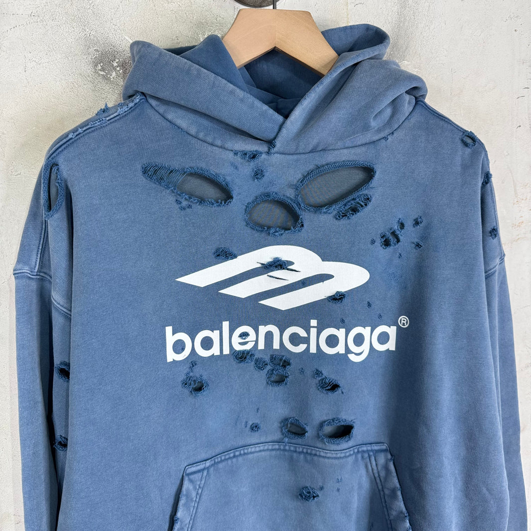Balenciaga 3B Distressed Layered Hoodie