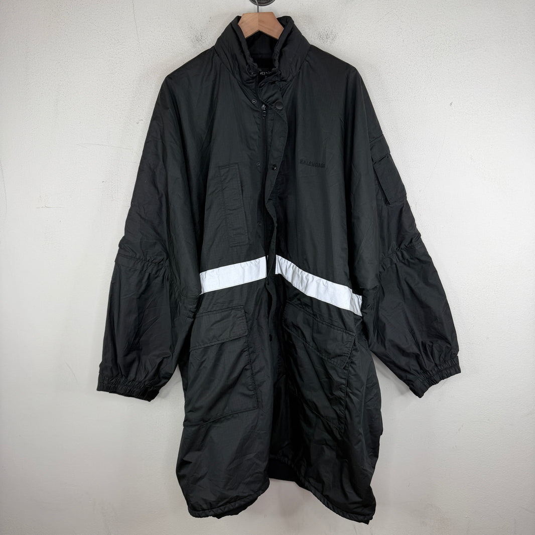Balenciaga Oversize 3M Ripstop Convertible Snap Button Jacket