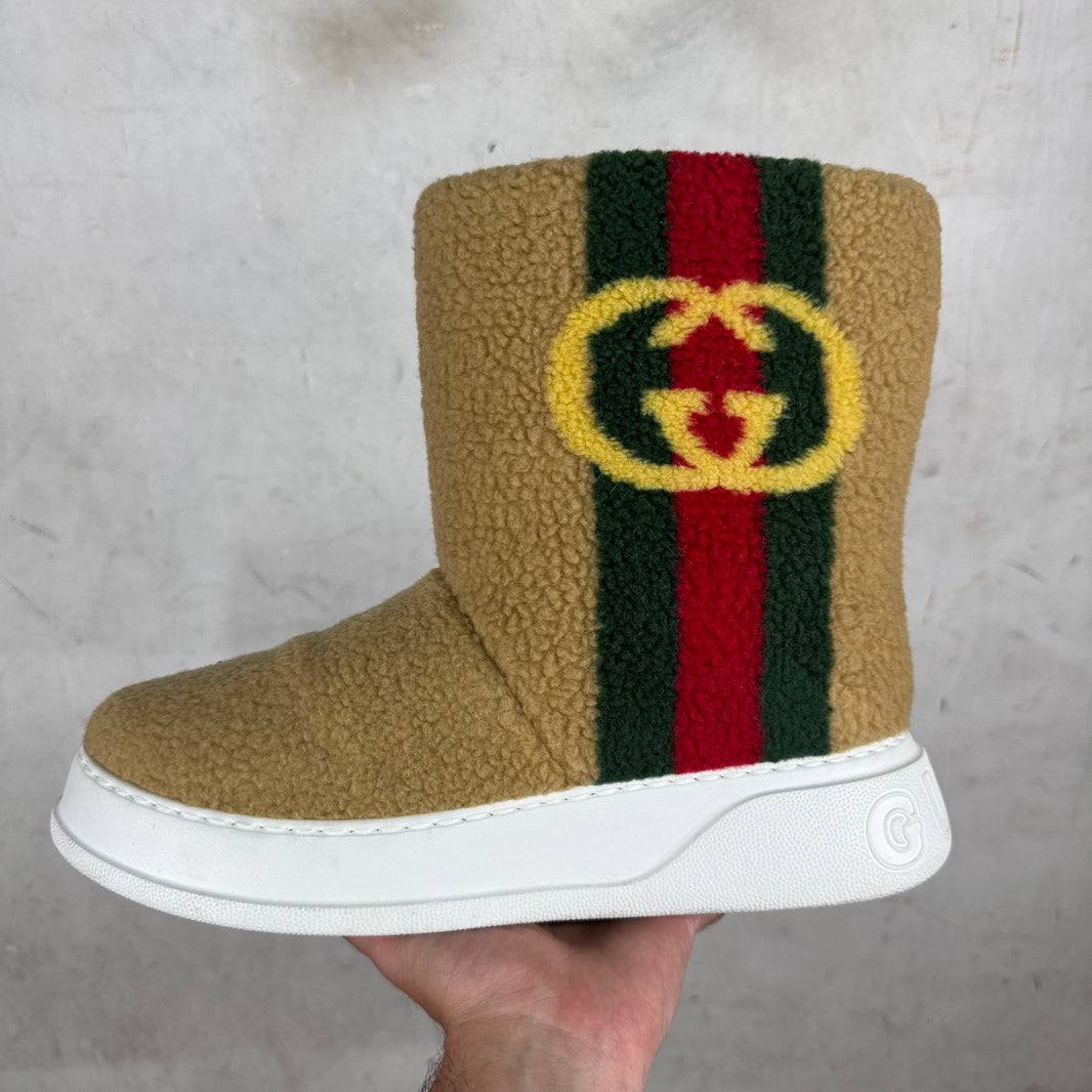 Gucci Auckland Interlock Faux Shearling Boot