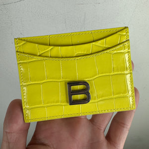 Balenciaga Neon Green Croc Card Holder