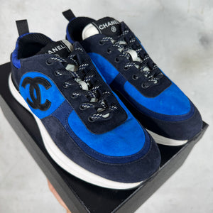 Chanel Blue Suede Runner Trainers