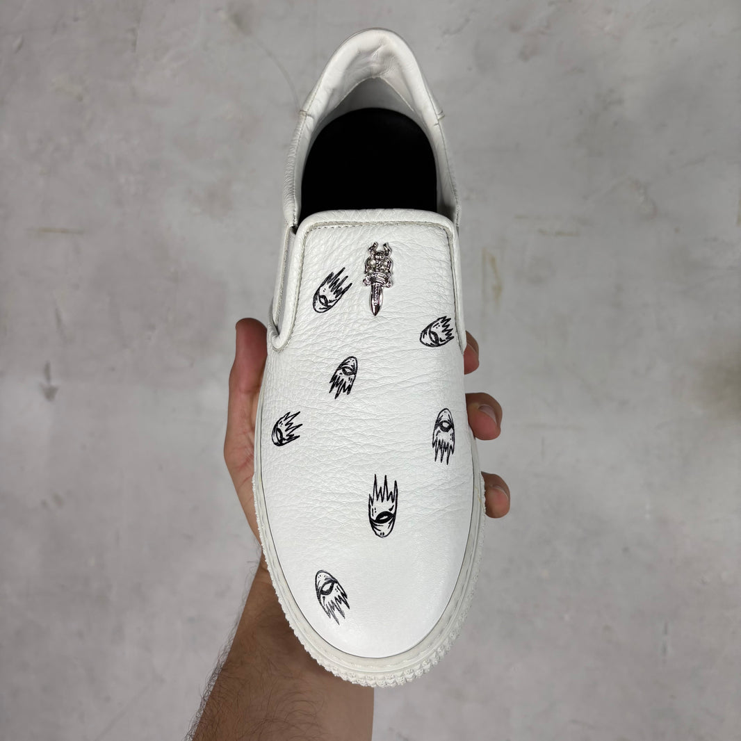 Chrome Hearts Matty Boy Sketched Slip On Shoes