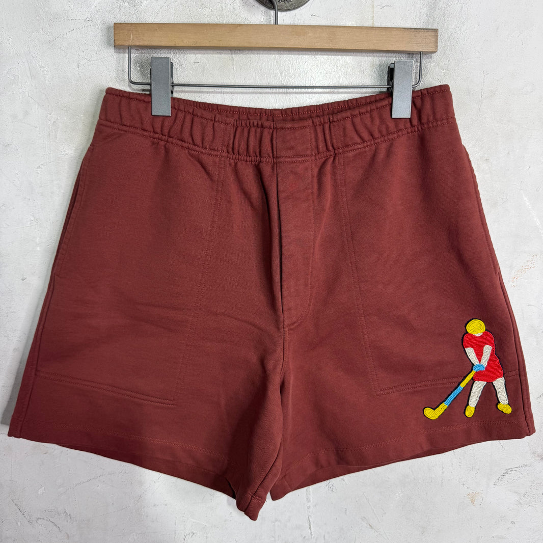 Bode Brown Golfer Beaded Sweatshorts