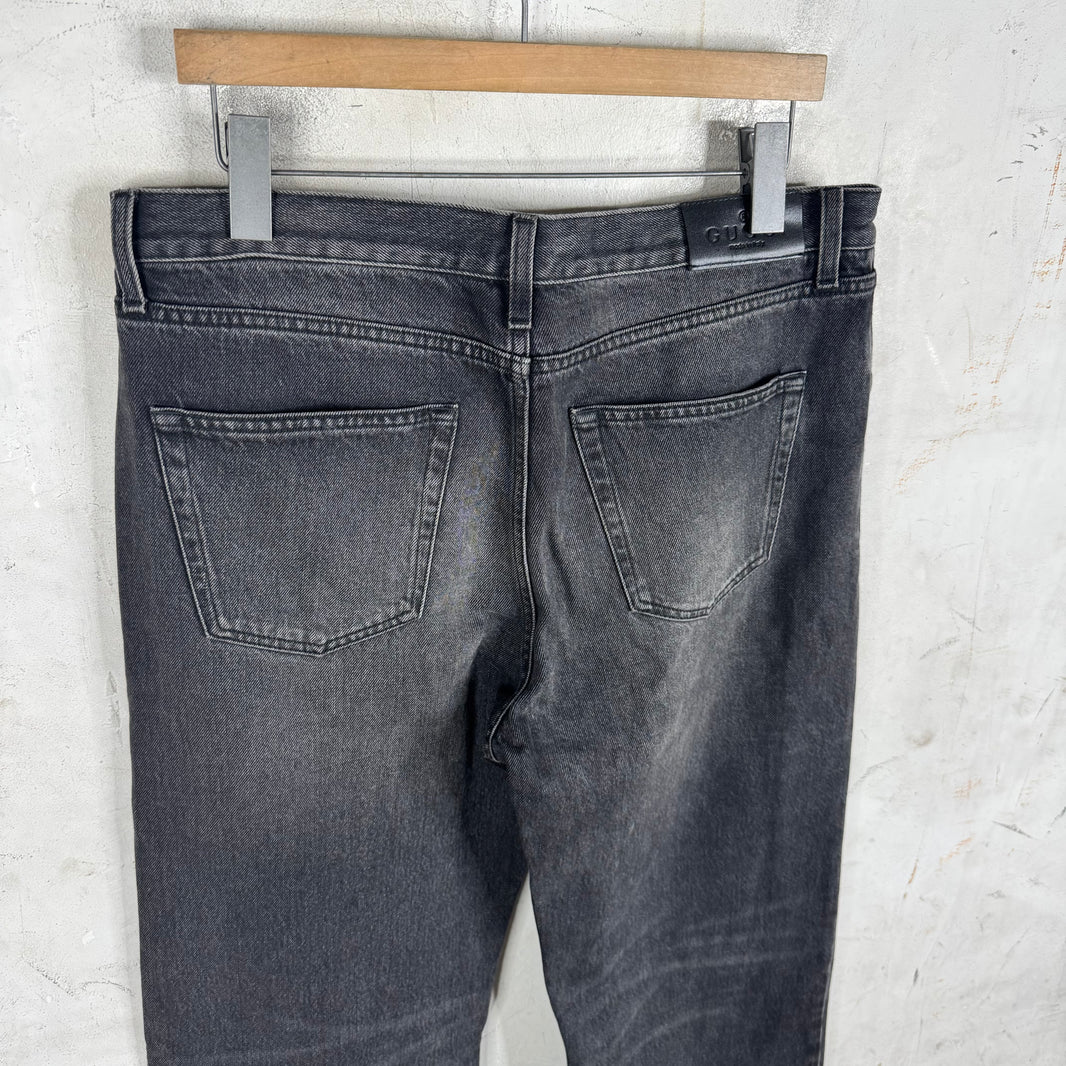 Gucci Washed Black Horsebit Jeans