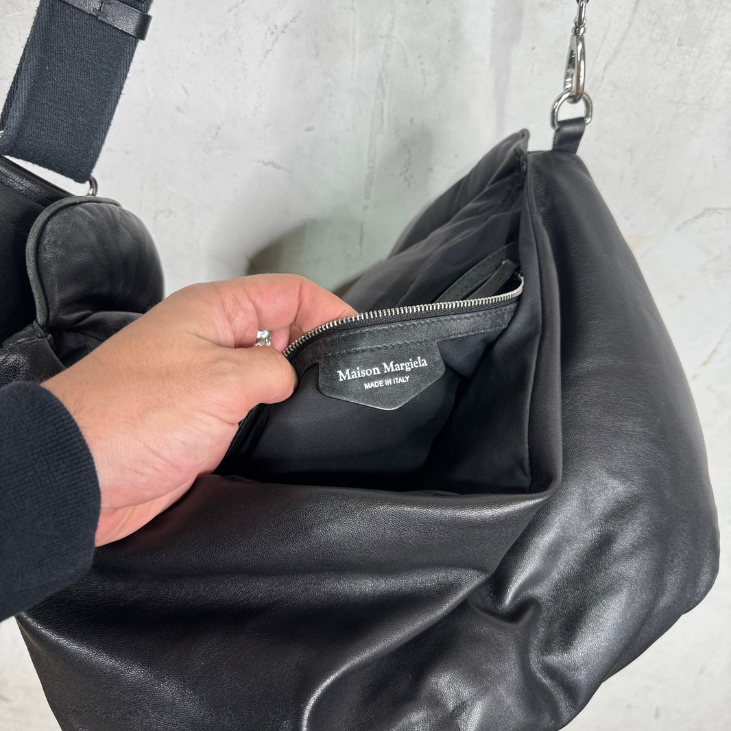 Margiela Leather Padded Glam Messenger Bag