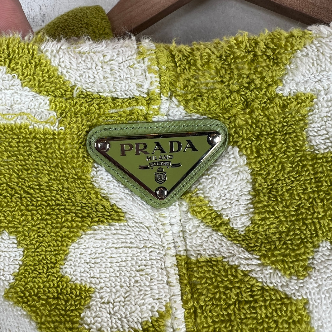 Prada Floral Green Terry Cloth Hoodie