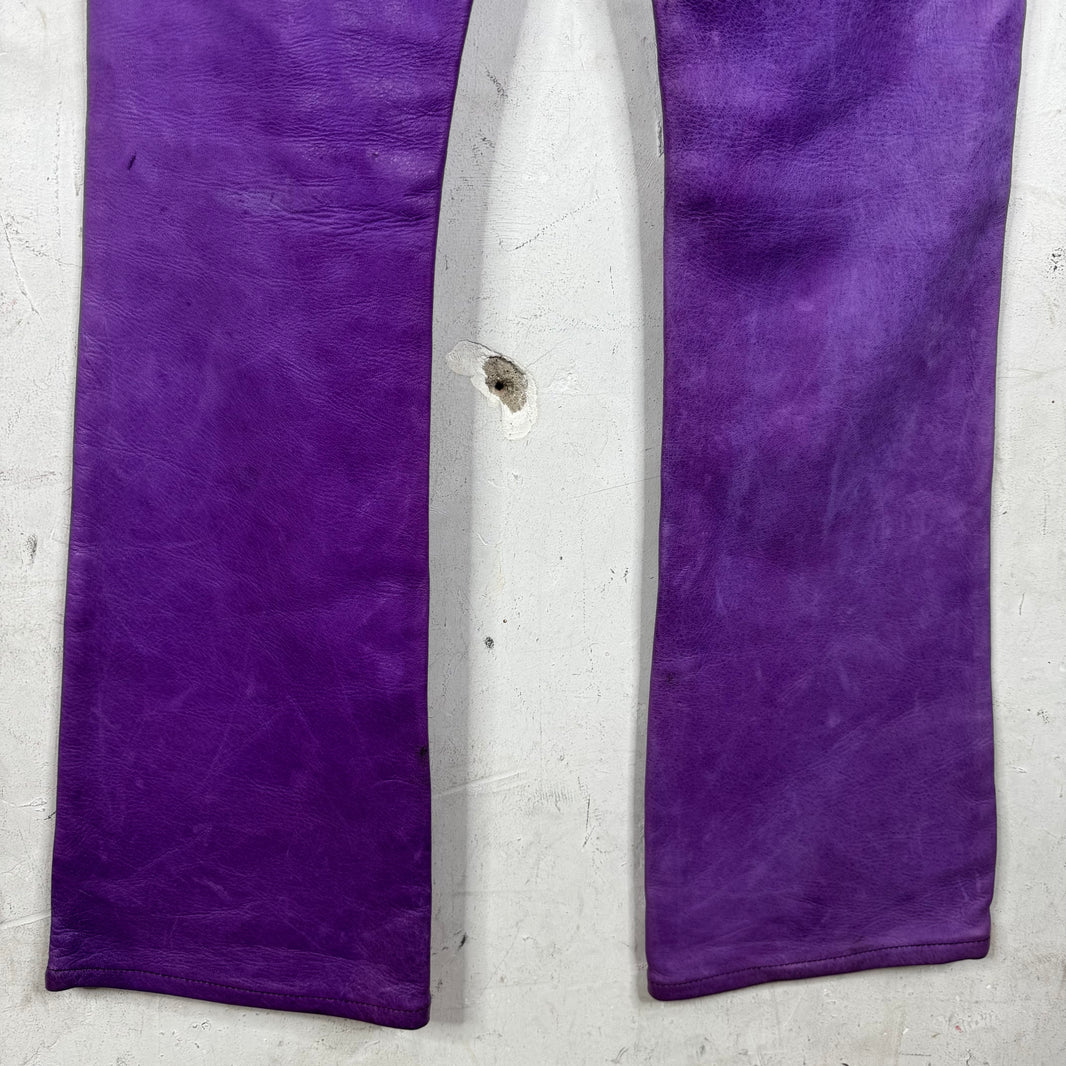 Gallery Dept Purple Leather Flared Pants
