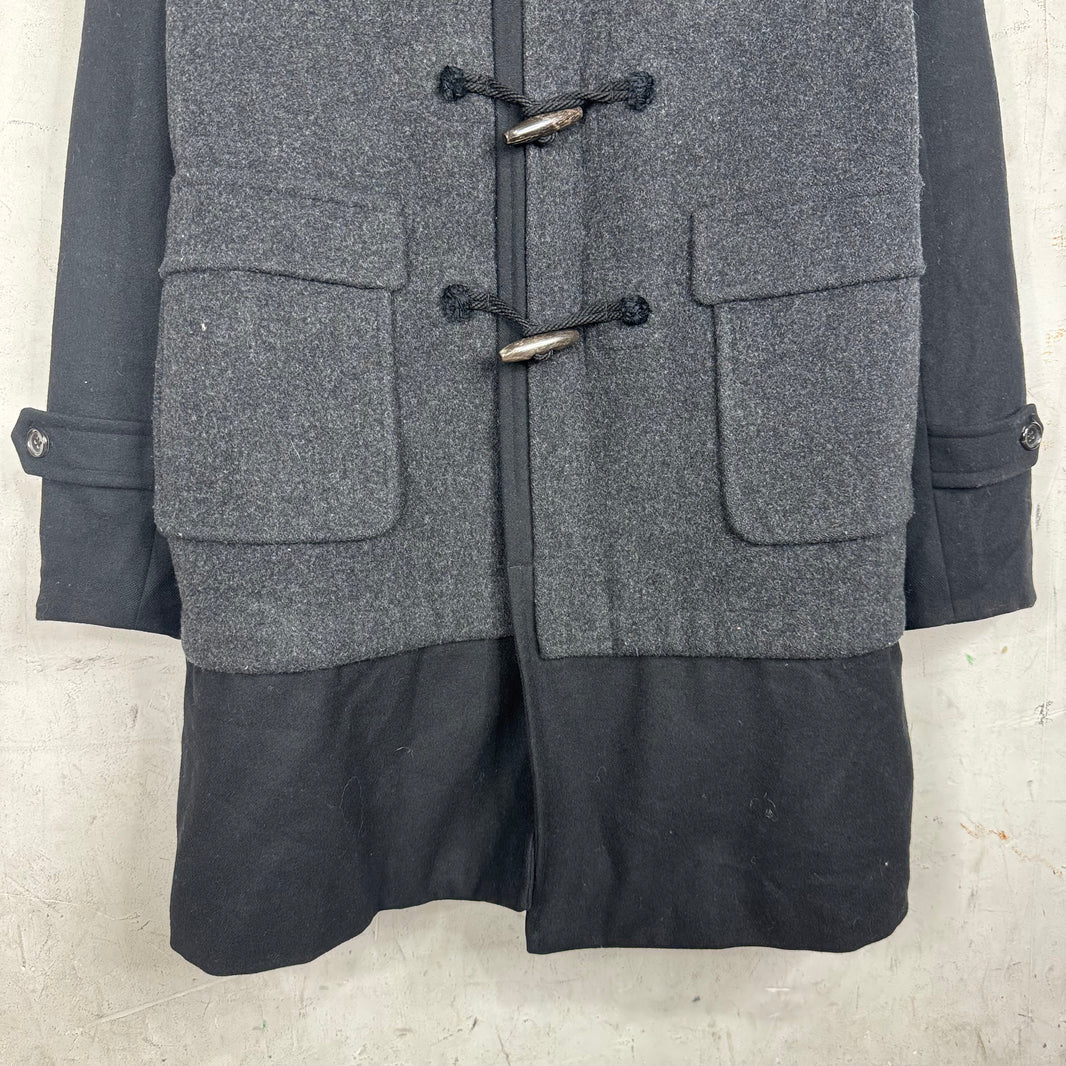 CDG  Homme Plus Wool Clasped Hooded Long Coat