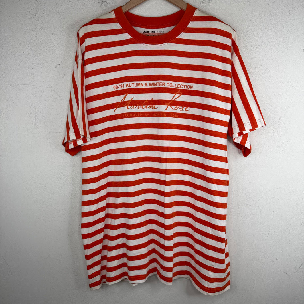 Martine Rose Orange Striped T-Shirt