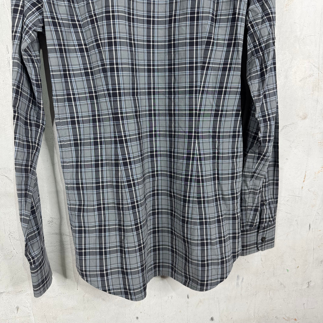 Prada Checkered Plaid Dress Shirt