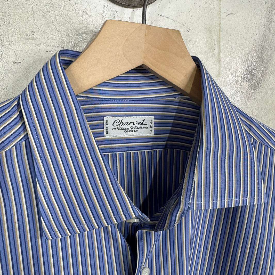 Charvet Pinstriped Blue Shirt