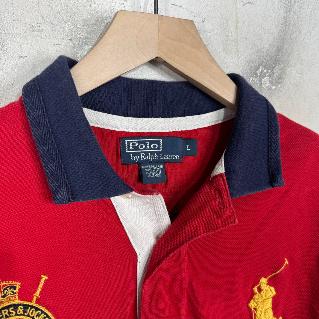 Ralph Lauren Red/Gold Big Pony Crested Polo