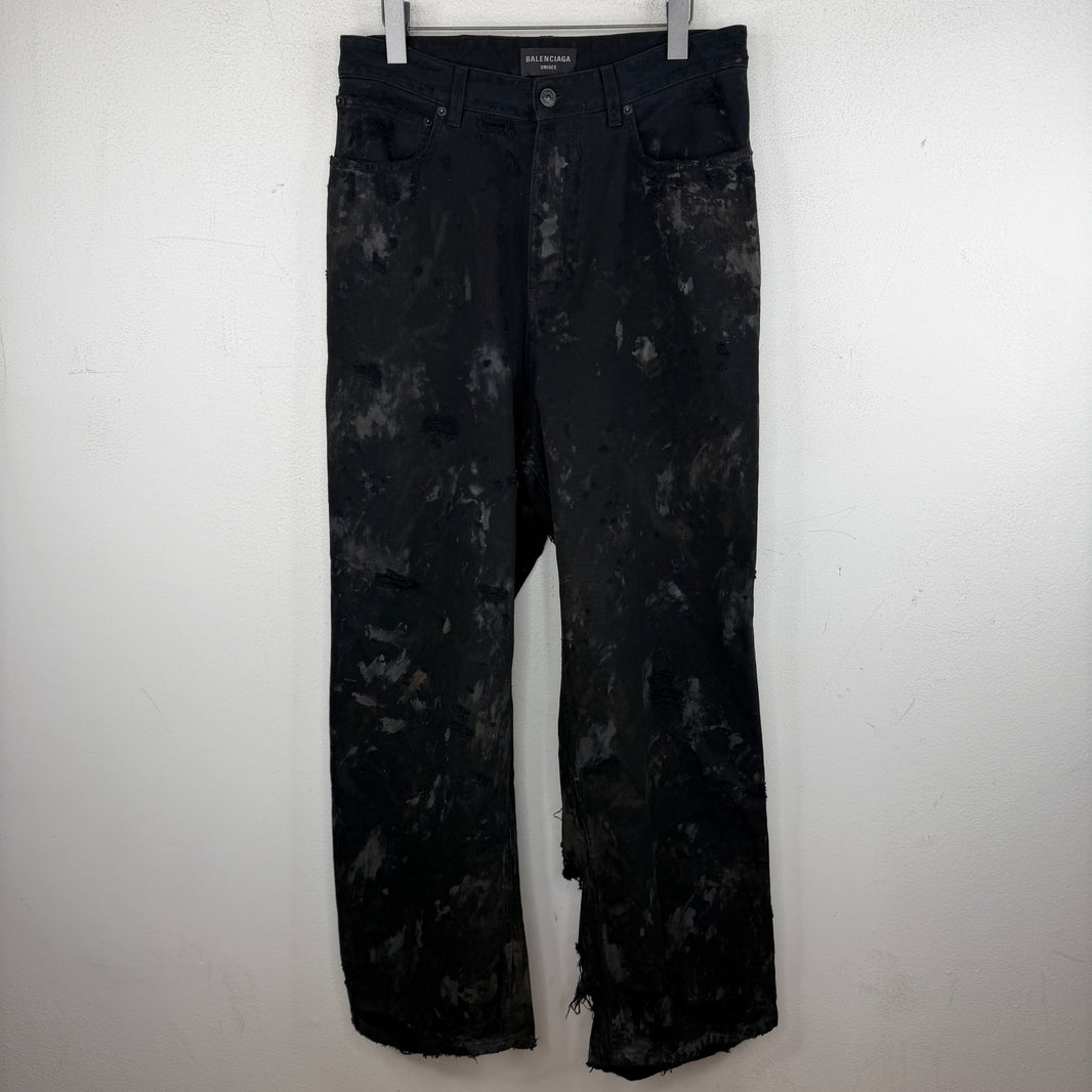 Balenciaga Mud Show Ripped Jeans