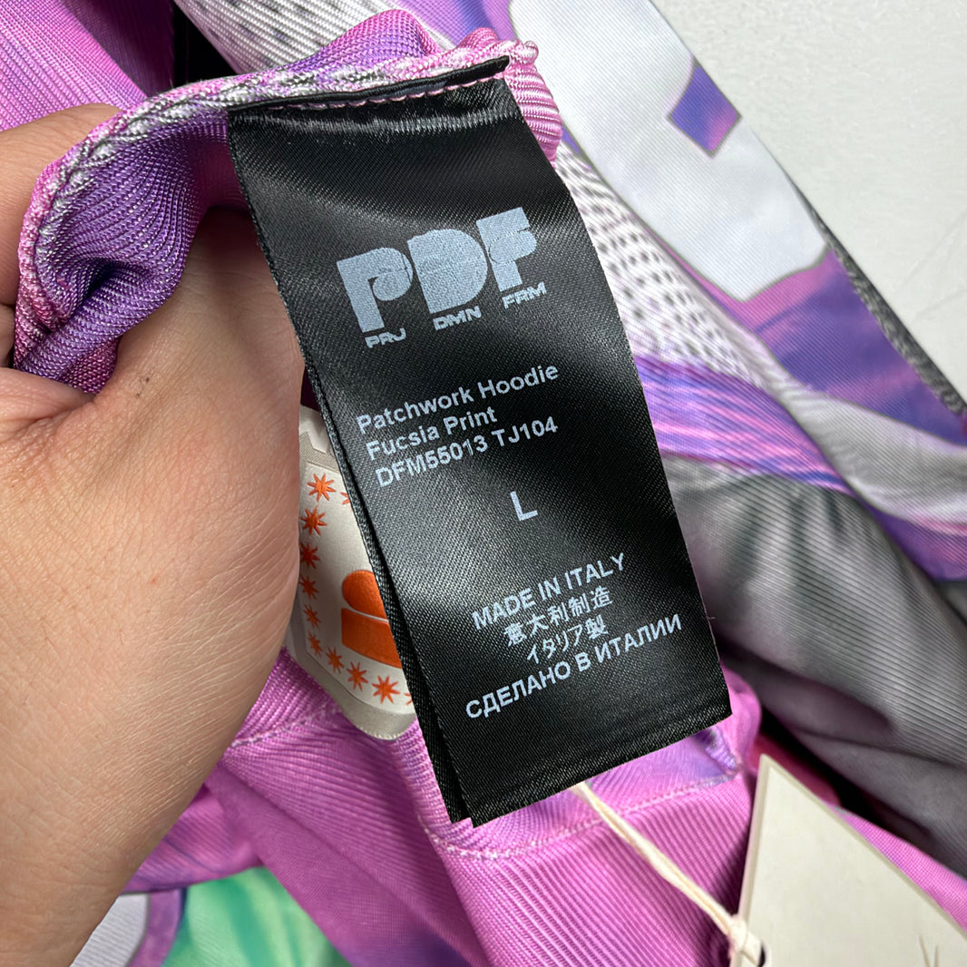 PDFCHANNEL Green/Pink Patchwork Hoodie
