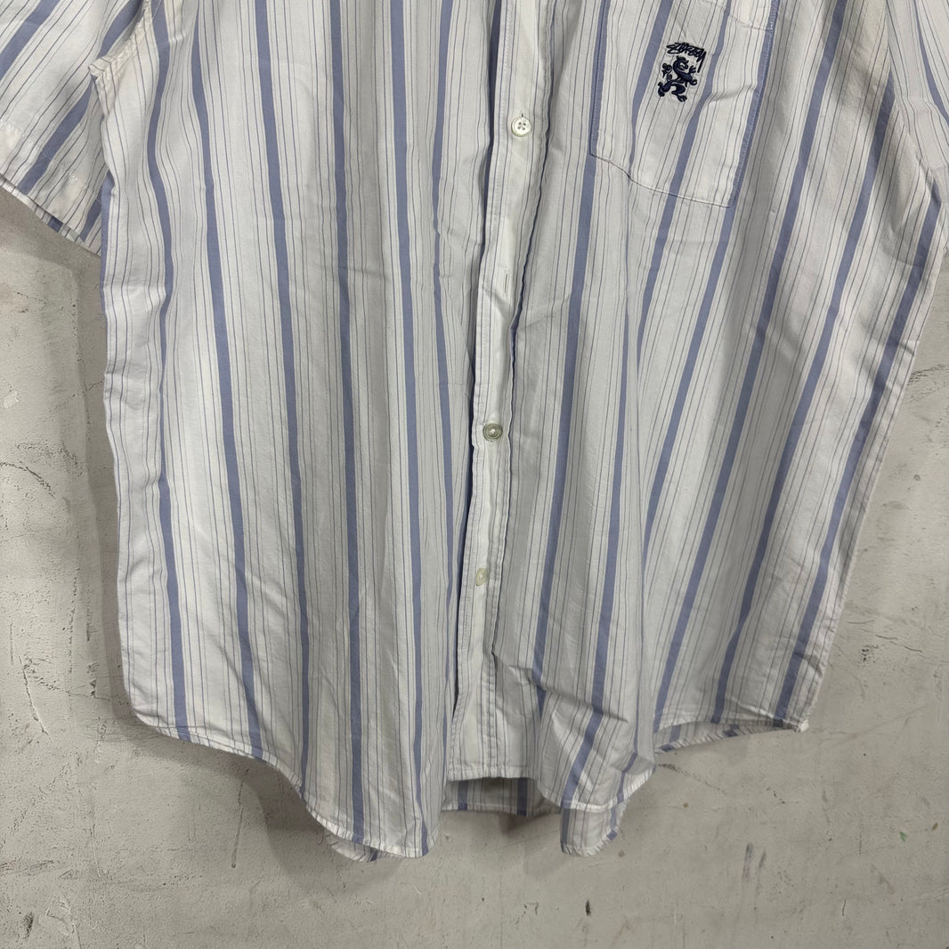 Stussy Dragon Logo Striped SS Shirt