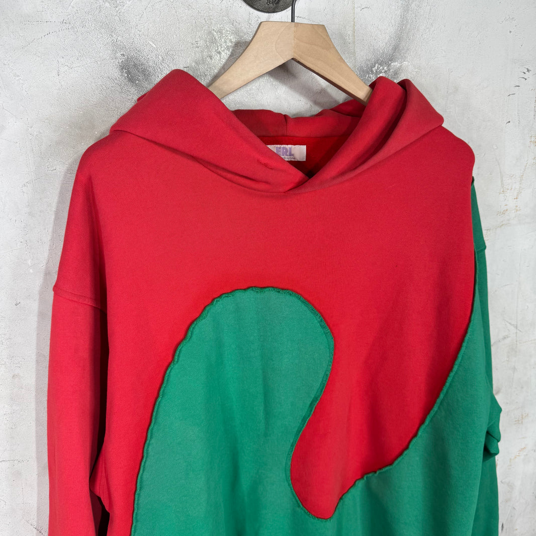 ERL Red/Green Wave Hoodie