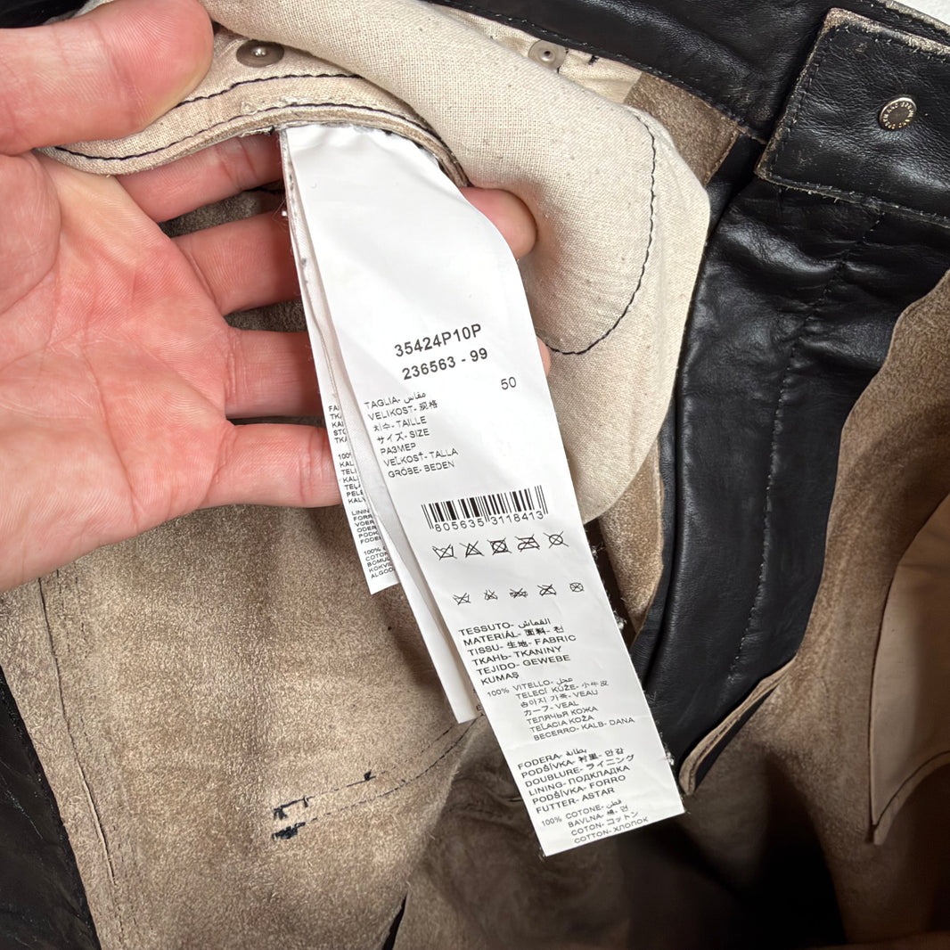 424 Distressed Leather Pants