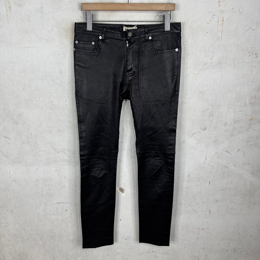 Saint Laurent Lambskin Leather Skinny Pants