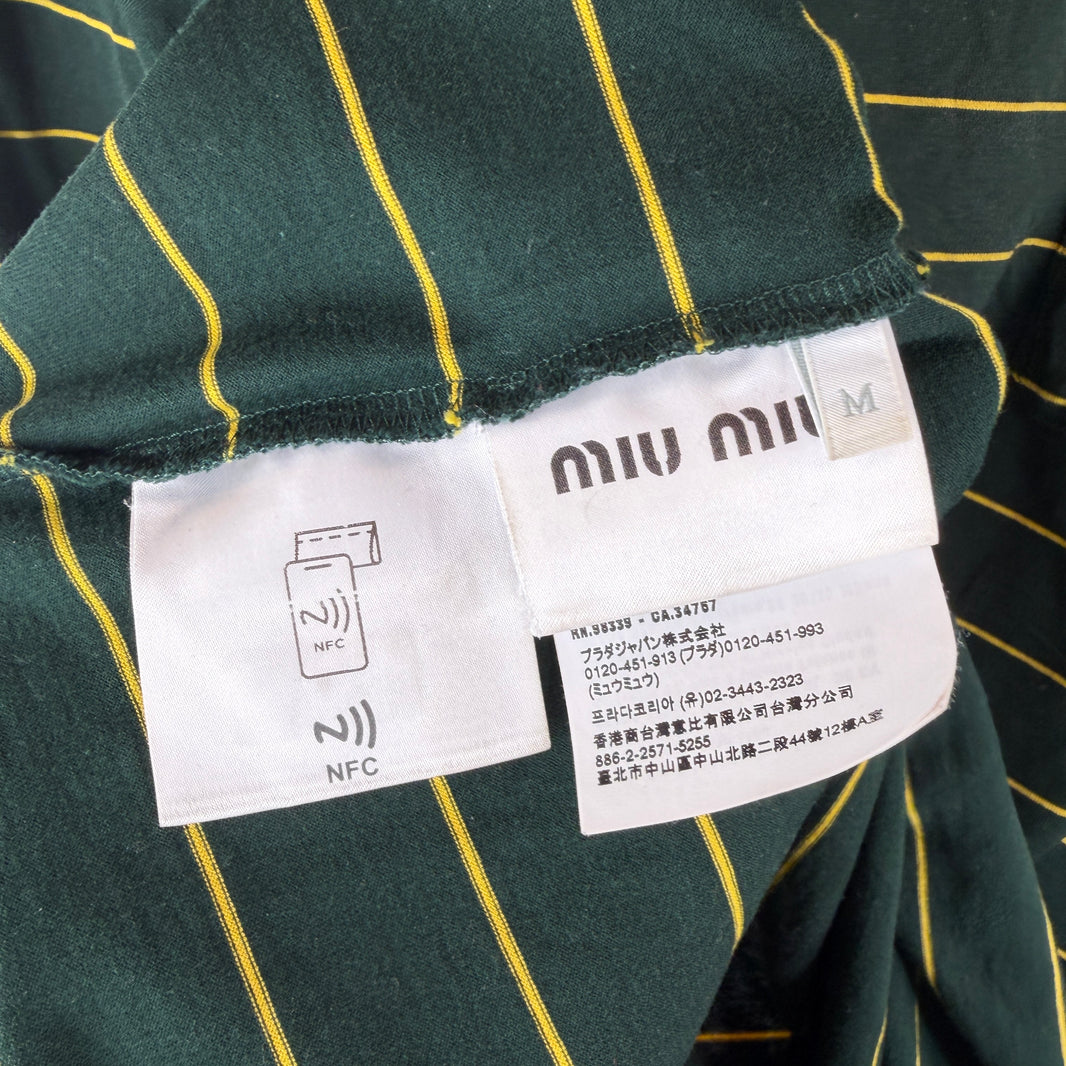 Miu Miu Green Striped L/S T-Shirt