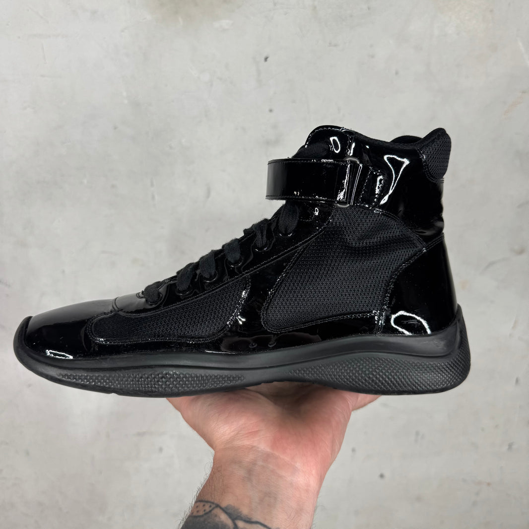 Prada Patent Triple Black High Americas Cup