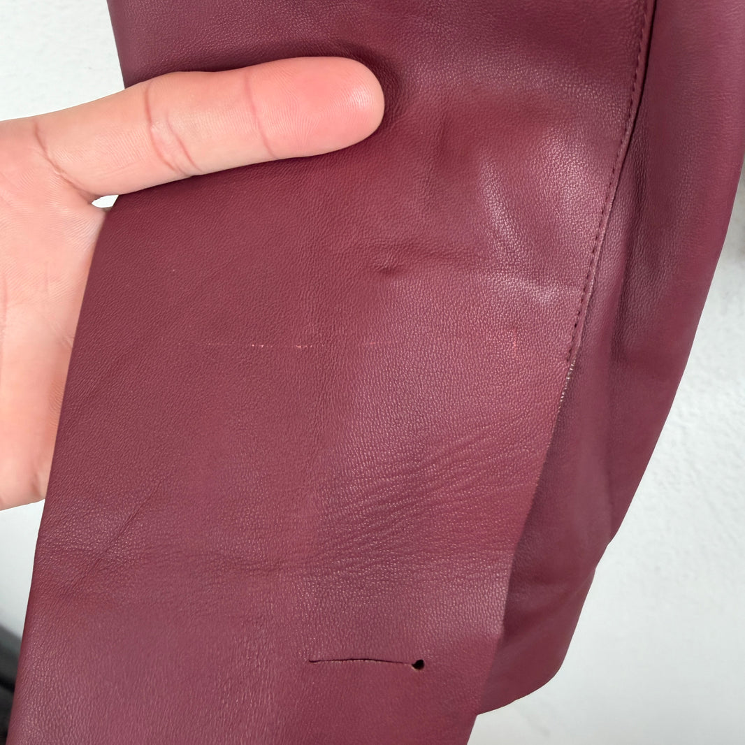 The Row Maroon Leather Shirt