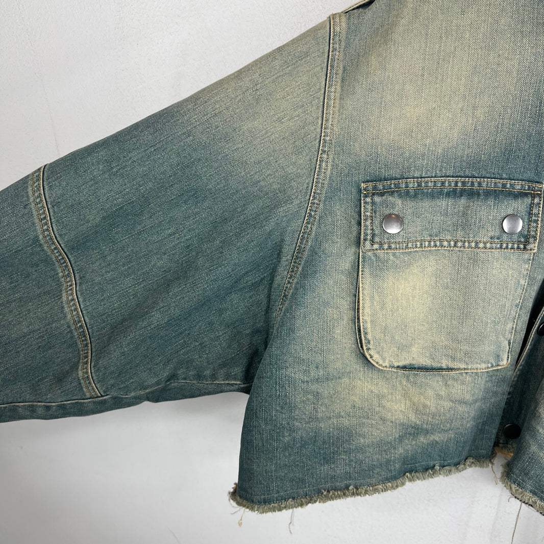 Martine Rose Cropped D-Ring Denim Jacket