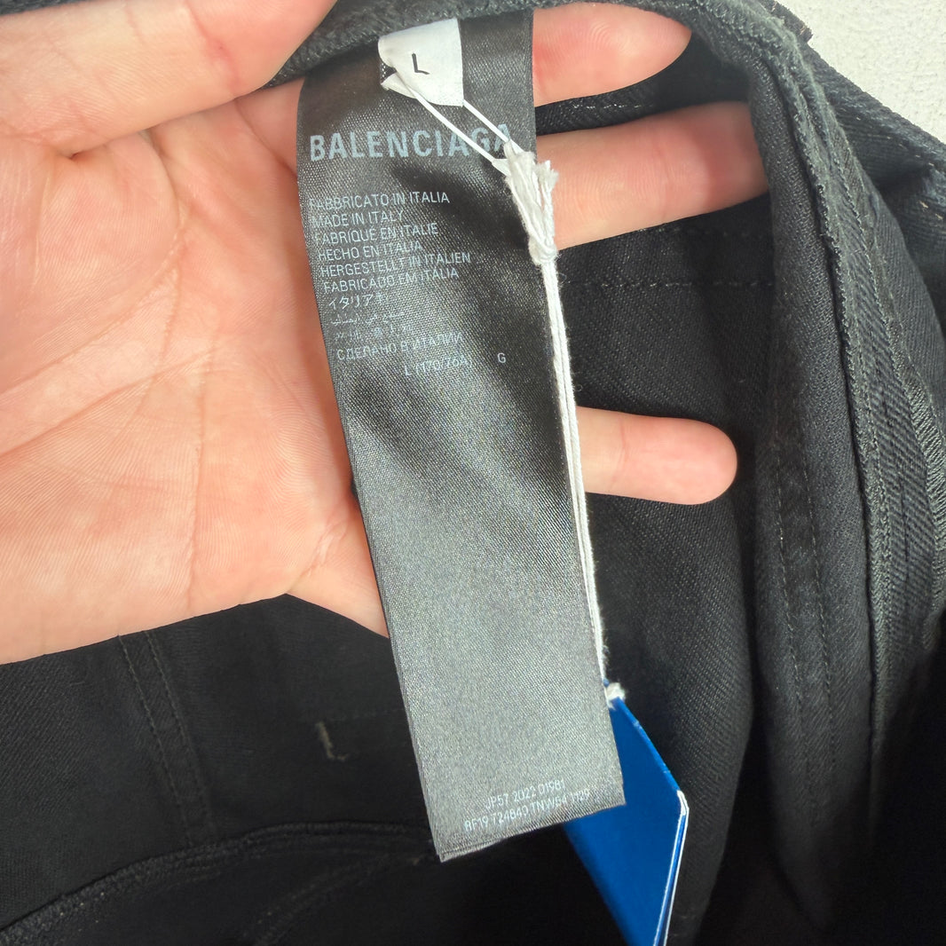 Balenciaga Adidas Black Distressed Shorts