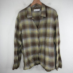 Our Legacy Green/Brown Plaid Button Up Box Shirt