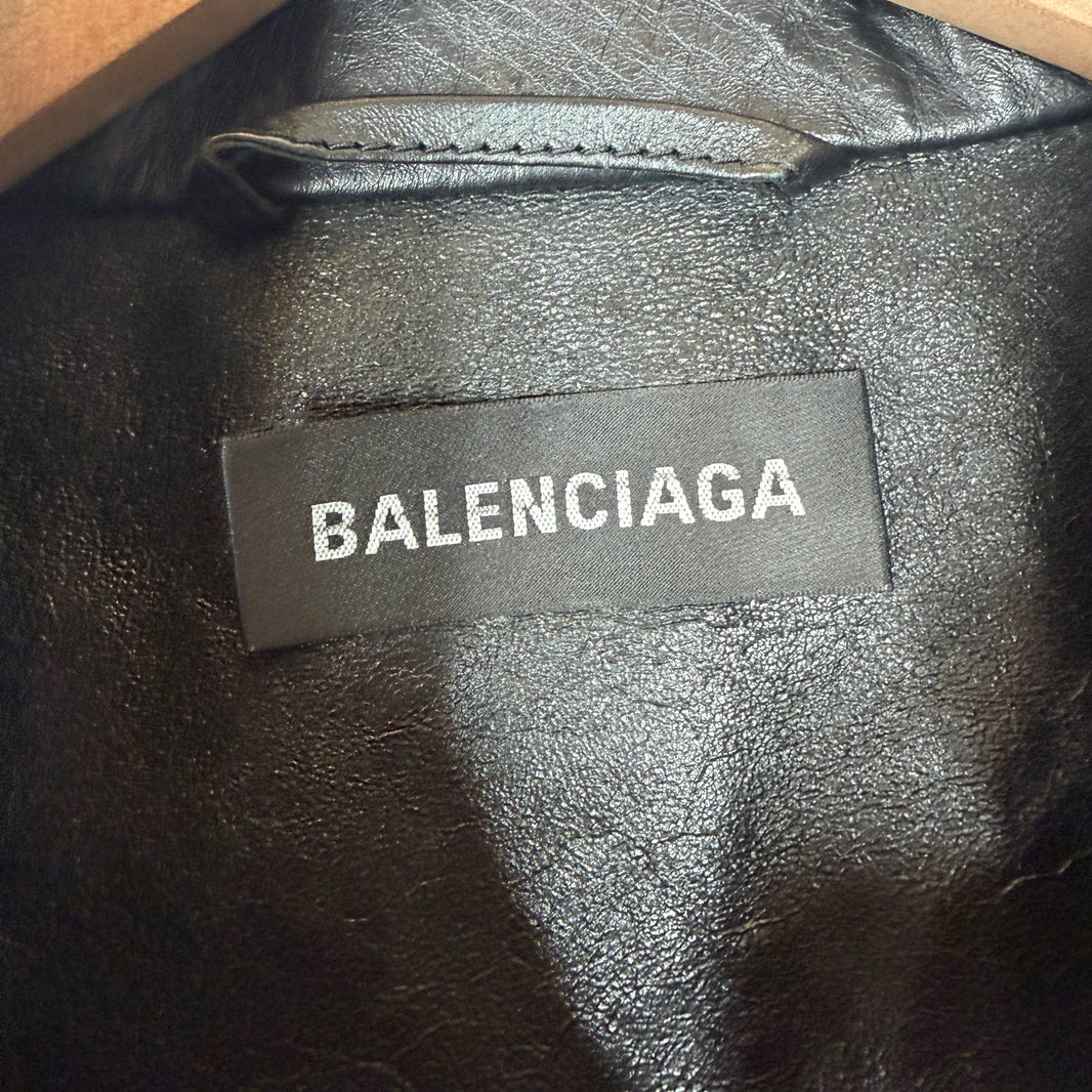 Balenciaga Leather Globe Jacket