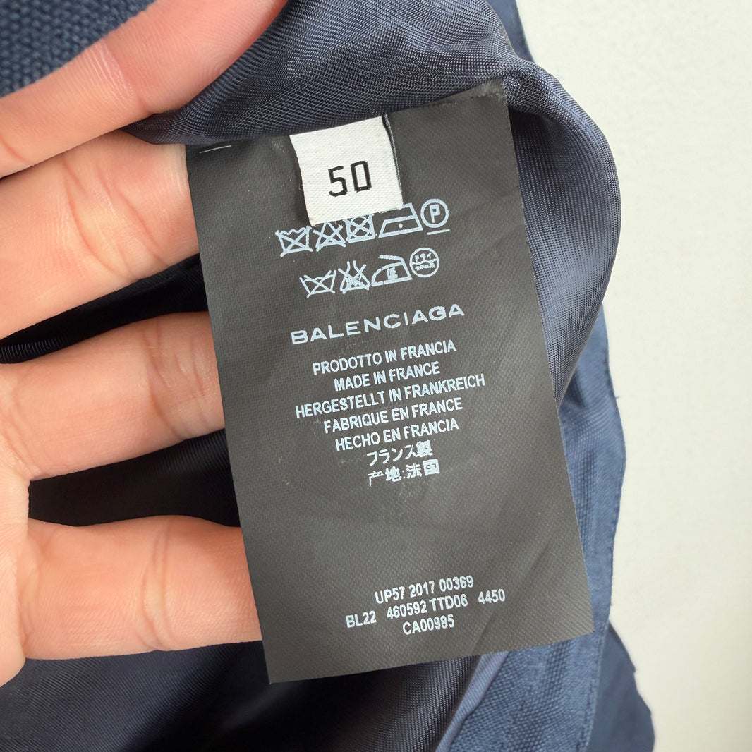 Balenciaga Navy Cropped Shell Jacket