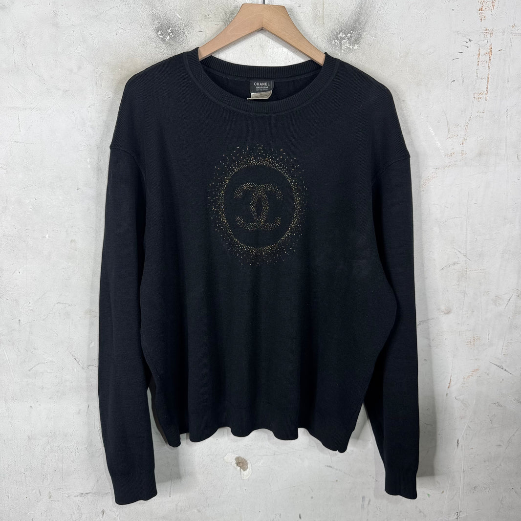 Chanel Uniform Glitter Logo Sweater