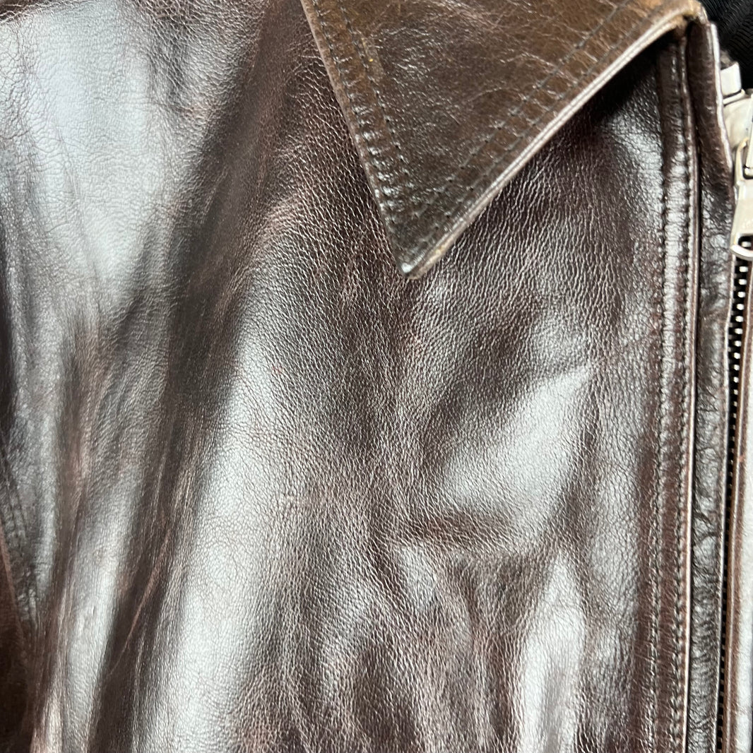 Stussy Brown Leather Garage Jacket